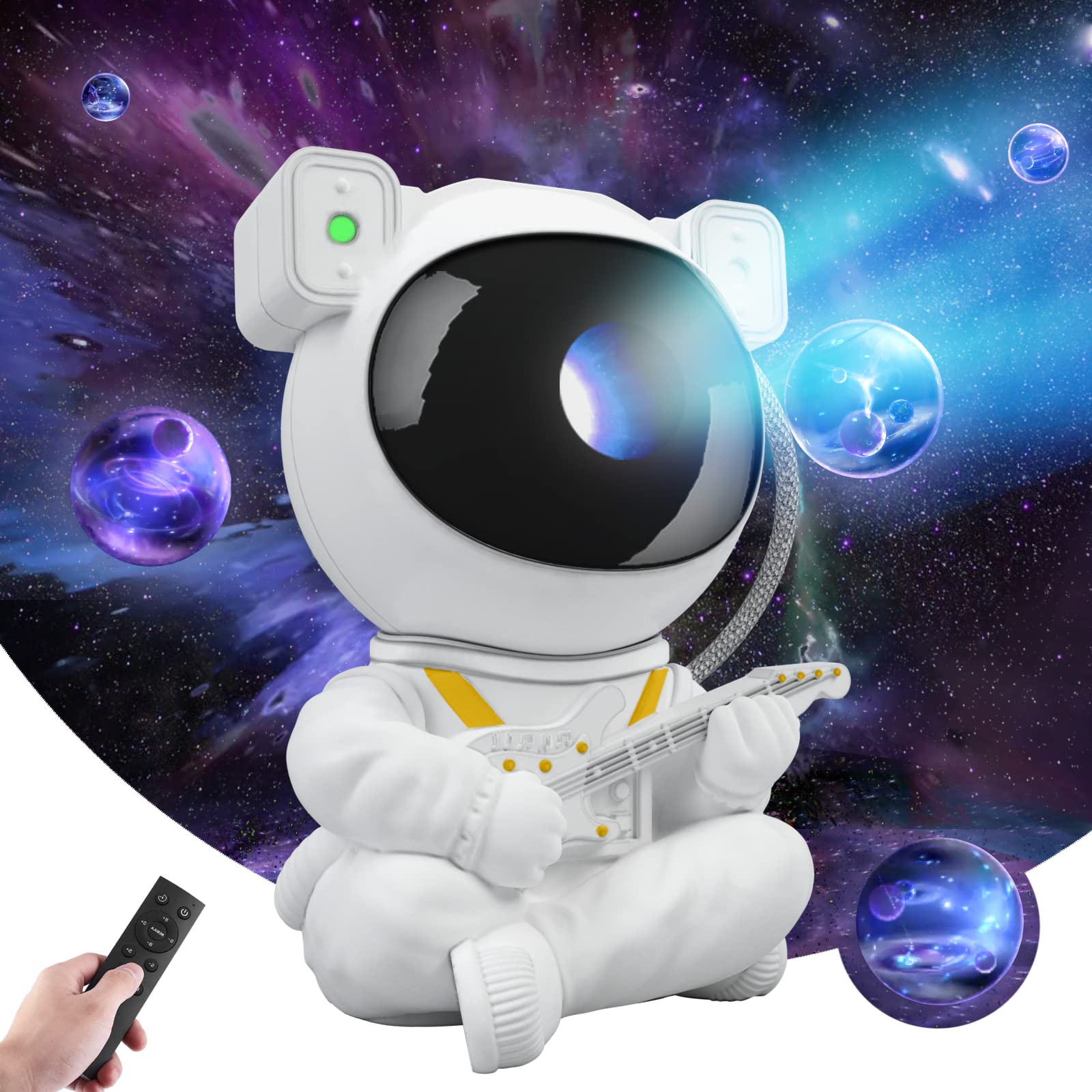 Astronaut projection light: Dazzling 360° starry swirls, soft nebulas, and twinkling cosmos. Unique, immersive glow—romantic, magical, simply out of this world.